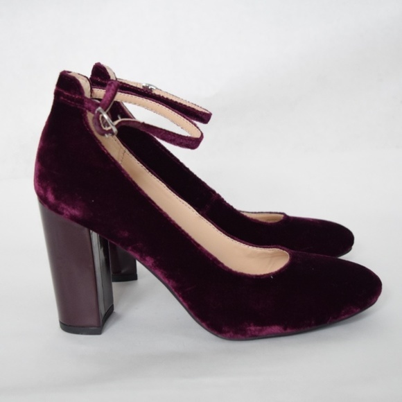 Marc Fisher Shoes - Chunky velvet Mary Janes heels NWOT